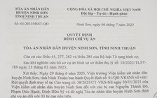 Vụ rút quyết định truy tố ở Ninh Thuận: Không chấp nhận kháng cáo