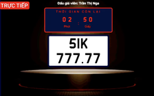 Biển số 'siêu đẹp' 51K-777.77 đấu giá thành công, chốt 3,64 tỉ đồng