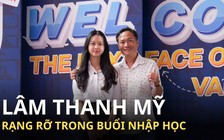 Lâm Thanh Mỹ rạng rỡ trong buổi nhập học tại Trường ĐH Văn Lang