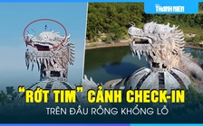 Bất chấp biển cấm, du khách vẫn tìm đường vào check-in trên đầu rồng khổng lồ ở Huế