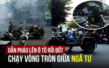 Bắt người đàn ông múa võ, đốt pháo hoa ở ngã tư đường phố Kiên Giang