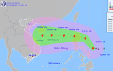 Bão Trà Mi sẽ mạnh lên trên Biển Đông, hướng thẳng vùng biển miền Trung