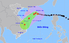 Bão số 7 bất ngờ tăng lên cấp 15 trên Biển Đông