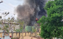 Khánh Hòa: Cháy bãi tạm giữ xe vi phạm tại Công an H.Khánh Vĩnh
