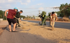 Bình Phước: Dầu điều đổ ra đường khiến người dân té ngã, CSGT kịp thời xử lý