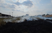 Cháy bãi cỏ hàng nghìn mét vuông khiến người dân nháo nhào