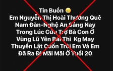 Bác thông tin 'cô gái Nghệ An tử vong khi cứu trợ ở Yên Bái'