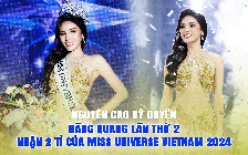 Nguyễn Cao Kỳ Duyên lần thứ hai đăng quang hoa hậu, nhận 2 tỉ đồng của Miss Universe Vietnam