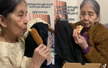 Bà ngoại cùng cháu gái 'thử thách' ăn pizza, uống trà sữa