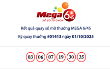 Kết quả xổ số Mega 6/45 Vietlott tối 1.10, hơn 56,6 tỉ đồng vẫn chờ người trúng