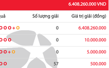 Kết quả xổ số Lotto 5/35 Vietlott, 6,4 tỉ đồng được cộng dồn