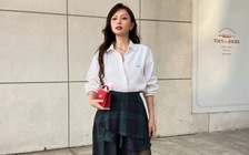 Chân váy vạt chéo giúp mọi vóc dáng trở nên thanh lịch