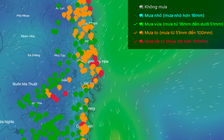 Không khí lạnh tiếp tục tràn xuống miền Bắc, mưa lớn từ Quảng Trị đến Lâm Đồng