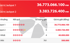 Kết quả xổ số Power 6/55 Vietlott tối 9.10, xuất hiện người trúng gần 37 tỉ đồng