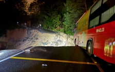 Sạt lở lại xé toạc đèo Mimosa, xe cộ không thể lưu thông