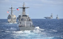 Nhóm tác chiến tàu sân bay Mỹ cùng tàu Nhật, Philippines diễn tập ở Biển Đông