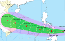Bão Kalmaegi mạnh lên cấp 12, đi rất nhanh hướng vào Biển Đông