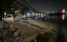 Hà Nội: Đường đi bộ hồ Đống Đa bị đục nham nhở khi vừa được chỉnh trang