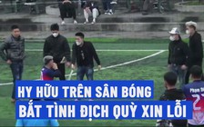 Cầm dao vào sân bóng, bắt tình địch quỳ xuống xin lỗi