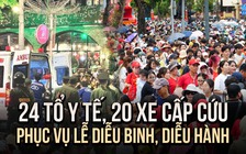 Diễu binh 30.4: 24 tổ y tế, 20 xe máy cấp cứu sẵn sàng phục vụ