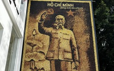 Ấn tượng tranh Bác Hồ được làm từ 100 kg hạt sen khô