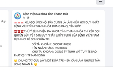 Giả mạo fanpage của bệnh viện để lừa kêu gọi từ thiện