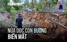 Cận cảnh sạt lở 'nuốt chửng' tuyến đường nông thôn ở Cần Thơ