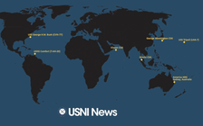 Vị trí các nhóm tàu sân bay và tàu đổ bộ Mỹ tính đến 16.6