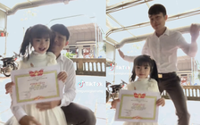 Người cha 'cháy hết mình' mừng con gái lần đầu nhận giấy khen