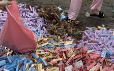 Hàng nghìn thỏi son đổ ven đường Hà Nội, nhiều người mang túi đến nhặt