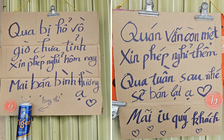 Thông báo nghỉ bán hài hước có 1-0-2 gây bão mạng của quán nước ở TP.HCM