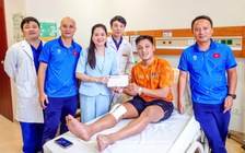 Thủ môn Hồ Văn Ý vừa phẫu thuật dây chằng chéo trước, VFF thăm hỏi động viên