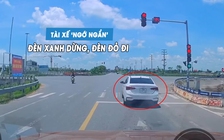 Hy hữu: Tài xế 'nhầm luật' dừng ô tô khi đèn xanh, chạy tiếp khi đèn đỏ
