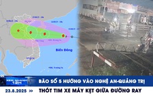 Xem nhanh 12h: Bão số 5 hướng vào Nghệ An-Quảng Trị | Thót tim xe máy kẹt giữa đường ray