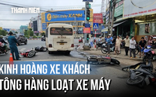 Đồng Nai: Xe khách tông loạt xe máy, xe đạp điện đang dừng đèn đỏ