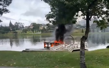 Xác minh vụ cháy trên cầu chữ Y ở hồ Xuân Hương