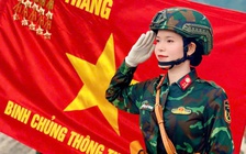 Chân dung nữ khối trưởng xinh đẹp tham gia đội hình diễu binh A80