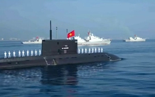 Tàu ngầm, tàu hộ vệ tên lửa sẵn sàng phô diễn sức mạnh diễu binh trên biển