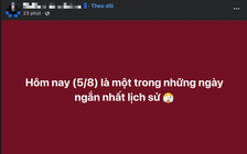 Hôm nay ngày 5 tháng 8 ngắn nhất lịch sử? Sự thật thế nào?