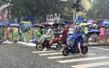 Mưa như trút, người dân vẫn bám trụ vỉa hè chờ xem diễu binh A80