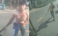 Công an tìm người đàn ông cầm rựa đập phá xe tải