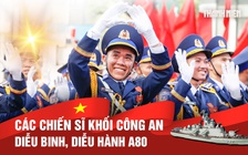 Các chiến sĩ khối Công an tham gia diễu binh, diễu hành A80