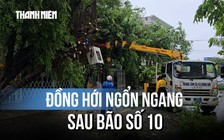 Cây đổ, mái tôn bay, đường phố Đồng Hới ngổn ngang sau bão