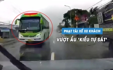CSGT xử phạt tài xế lái xe khách vượt ẩu, 'cướp đường' trên quốc lộ 20