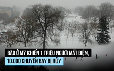 Bão tuyết khiến 1 triệu người mất điện, 10.000 chuyến bay bị hủy ở Mỹ