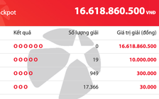 Thứ tư ngày 7.1, giải độc đắc của Vietlott cộng dồn lên 16,6 tỉ đồng