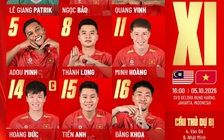 Đội tuyển Việt Nam quyết thắng Malaysia: Williams Minh Hoàng, Khoa Ngô và Hai Long đá chính, Đình Bắc dự bị
