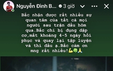 Đình Bắc bị đụng dập cơ phút 90+5 trận CLB CAHN thắng tại Singapore, HLV Polking phải tính toán