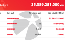 Không có người trúng Vietlott Mega 6/45 tối nay, giải độc đắc cộng dồn 35,3 tỉ đồng