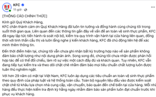Bị tố bán gà mốc, KFC lên tiếng sau phản ánh lan truyền trên mạng xã hội